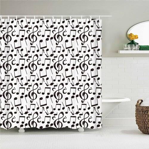 Nordic style black and white geometric pattern simple art shower curtain bathroom layout home decoration