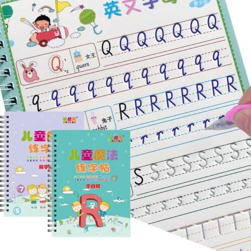 2 Books Learning Numbers In English Magic Practice Copybook Baby Copybook For Calligraphy Writing Kids English Lettering Toy