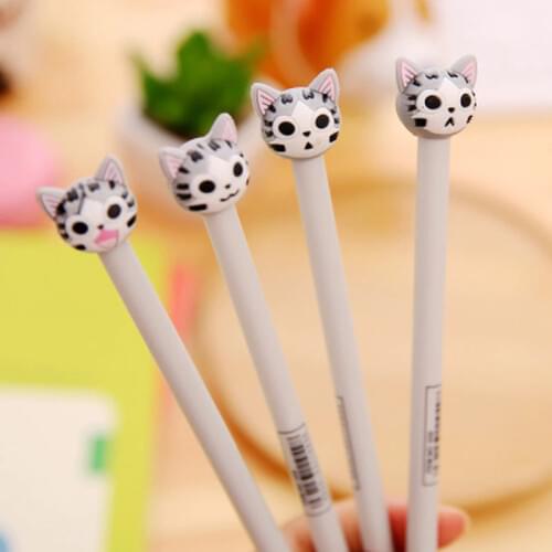 Cute Cat Gel Pen Cute Stationary 0.5mm Novelty Cartoon Pattern Kawaii Pen Student Signature Gel Pens Kawaii School Supplies