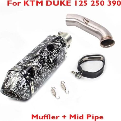 DUKE 125 250 390 RC390 Motorcycle Escape Muffler & Middle Connect Link Pipe Exhaust System for KTM DUKE 125 250 390 RC 2017 2018