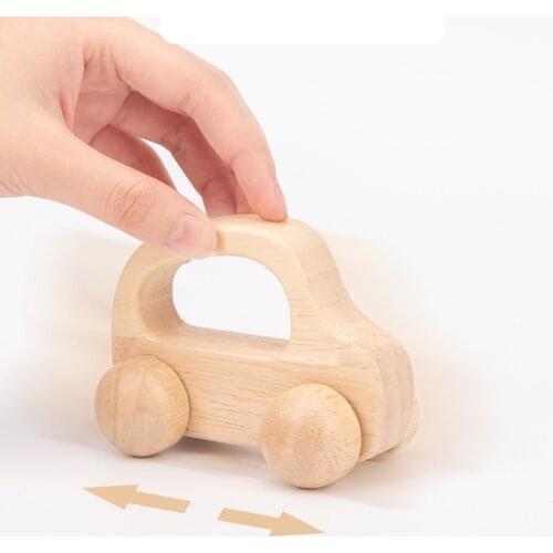 Montessori Concept Toys Infant Beech Wood Grab Handshake Stroller Inertia 0-6 Years Old Childrens Car Toy Gift