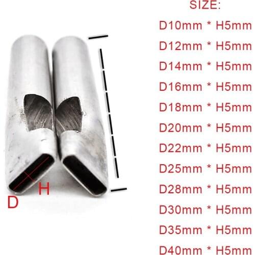 10-40mm Leather Punching Tool with a width of 5mm Oval Metal Hole Knock flat punching die by hand