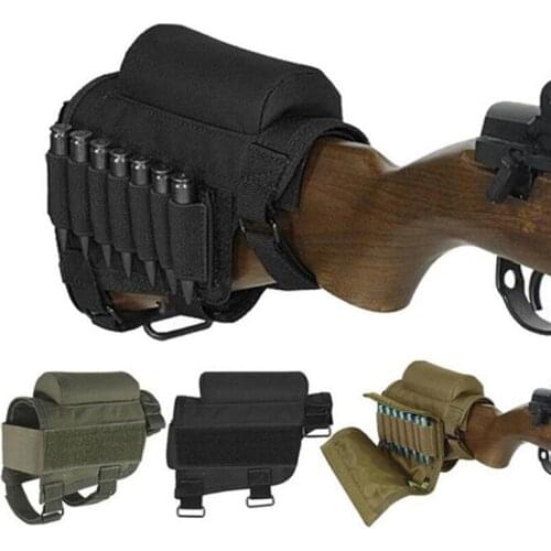 Military Tactical 8 Rounds Cartridge Rifle Buttstock Ammo Shell Carrier 12/20 Gauge Shotshell Holder Arm Pouch Hunting Mag Bag