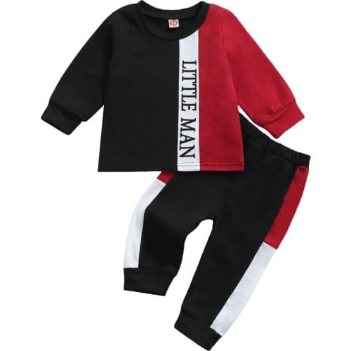 Infant Baby Boys Clothes Soft Tracksuit Cotton Patchwork Long Sleeve Tops +Pants Autumn Outfits Toddler Clothing Suit 2PCS Sets