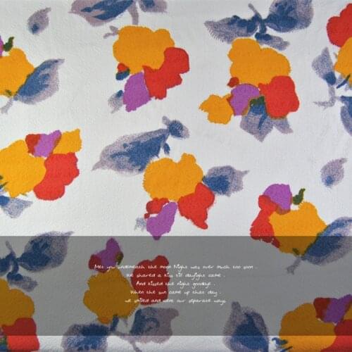 LEO&LIN Hazy White Flowers Synthetic Polyester Fiber Impervious Fabric Drape Dress Shirt 50cm