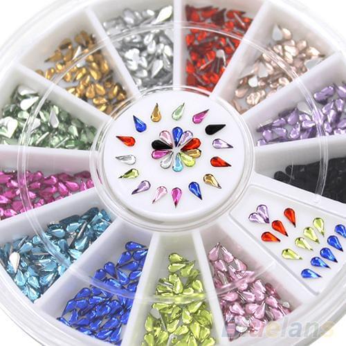 Fashion Mixed Color Water Drop DIY Nail Art Tips Manicure Decoration Wheel Nail Art & Tools HOT Mixed color water drop nail