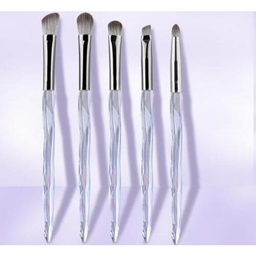 5Pcs/Set Four Seasons Green Eyeshadow Brush Set Portable Super Soft Eye Makeup Brush Purple Diamond Makeup Brush Cosmetic Tools