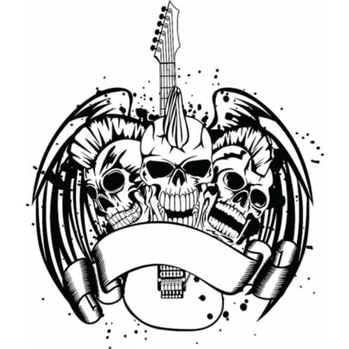 Guitar Skull Soldier Sticker Punk Death Decal Devil Name Car Art Wall Decals Parede Decor Mural Music Rock Sticker Decal