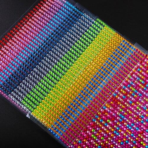 Wall stickers Rhinestone Acrylic Imitation Pearl Kids Toys Decal Self Adhesive surface Wedding DIY Eye decoration Stickers