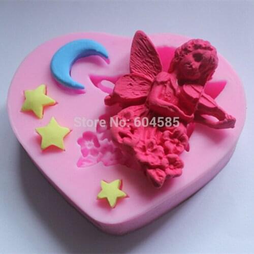 New Arrival Beautiful Girl Angel Shape 3d Silicone Cake Fondant Mold, Cake Decoration ToolsFM200