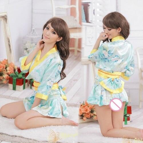 Sexy Lingerie Game Uniforms Spot Green Kimono Japanese Kimono Cosplay Uniform