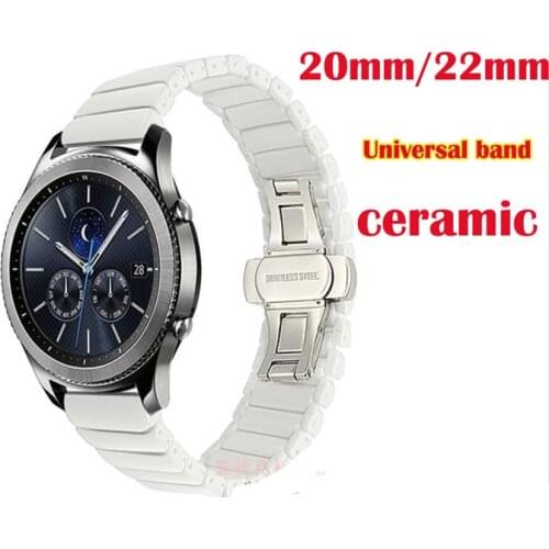22mm 20mm Ceramic huawei gt 2 band For Samsung Gear sport S2 Classic S3 Frontier galaxy watch 42mm 46mm strap huami amazfit bip