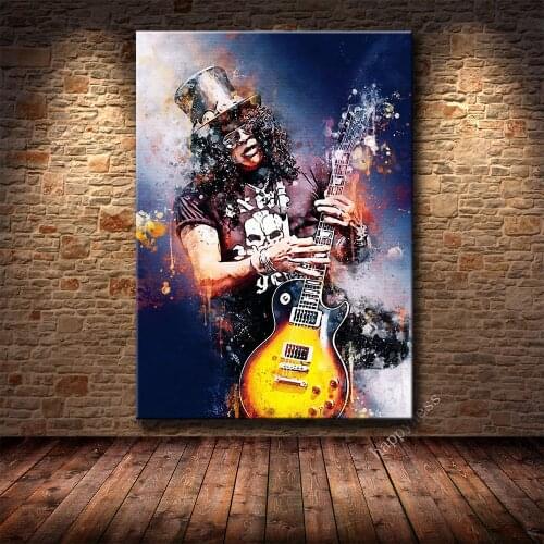 Rapper Rock Guitarist Watercolor Art Canvas Painting High Definition Printing Poster Art Living Room Bedroom Decoration Painting