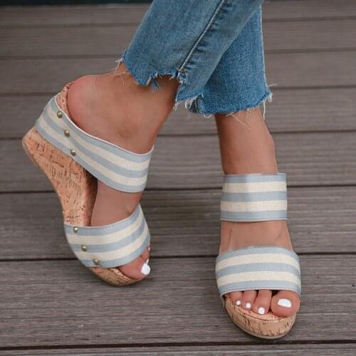 Platform Wedges Sandals Women Summer Casual Shoes Ladies High-heeled Slippers Outdoor Beach Mujer Dropshipping Fulfillment