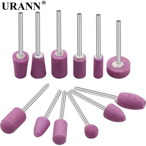 URANN 12Pcs Stainless Steel Ceramic Electric Machine Drill Bits File Nail Art Polishing Grinding Head Manicure Pedicure Sets