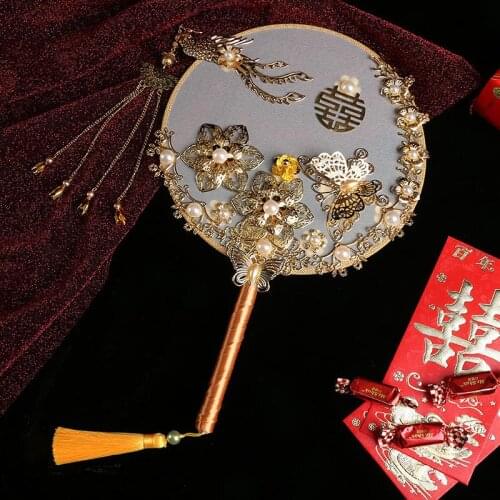 Retro Chinese Japanese Silk Bamboo Fan Home Decoration Ornaments Floral Painting Hand Held Fans Dance Party