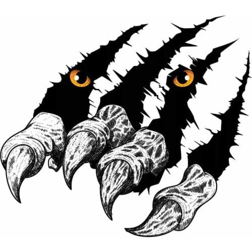 JUYOUHUI Exterior Accessories Creative Animal Eyes Sharp Claws Car Sticker New Version Waterproof Car Window Decal