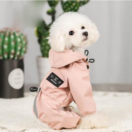 Waterproof Big Dog Blue Raincoat Windproof Jacket Dogface Cloth for Females Pink Dog Costumes Pet Products with Reflective Strip