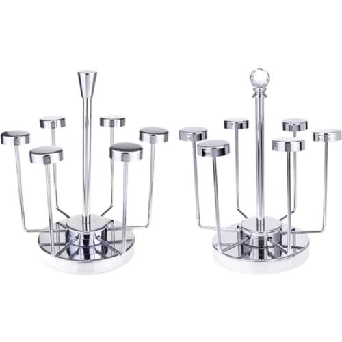 Rotating Mug Glass Holder Cup Drying Rack Stand Drainer Stand Non-Slip Mugs Storage with Drain Tray Fashion Cup Holder