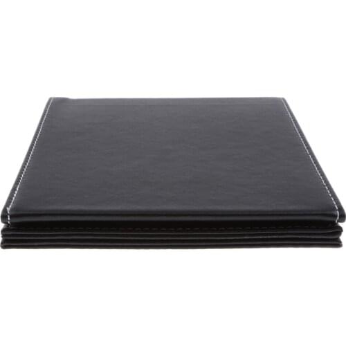 1 Piece Portable Folding Vanity Mirror with Leather Cover Stand, Travel Size