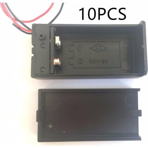 10PCS 9V Battery Holder Box Case with Wire Lead ON/OFF Switch Cover Case