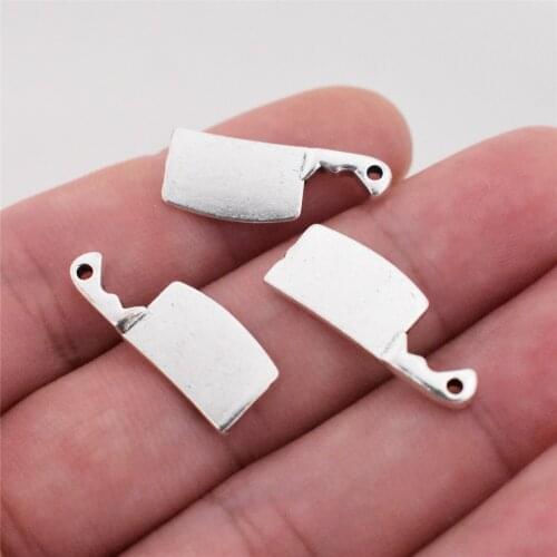 20pcs 23x9mm Antique Silver Plated Kitchen Knife Charm Pendant DIY Handmade Necklace Keychain Jewelry Accessories