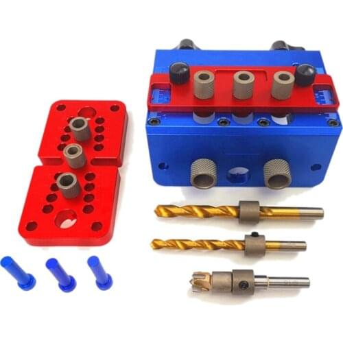 3 in 1 Woodworking Puncher Locator High Precision Dowelling Jig with Metric Dowel Holes Woodworking Joinery
