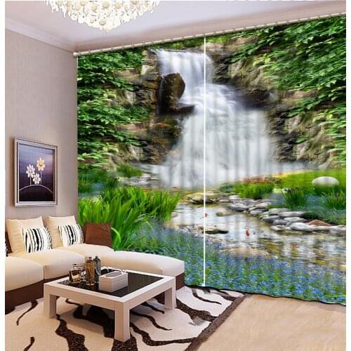 Customize any size 3D Curtains Living Room Bedroom Hotel Window Flowing waterfall curtains