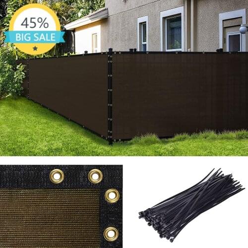 6' X 49' BrownPrivacy Fence Fabric Windshield Cover,Heavy Duty Fabric Fabric Shade Canvas Mesh Cloth Grommets for Veranda Patio