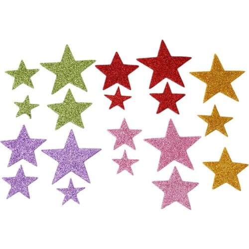 60pcs/Pack Mix Color Glitter Foam Star Sticker Scrapbooking DIY Kindergarten Craft Kids Birthday Party Wedding Decor Supplies