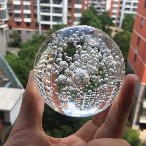 80mm Transparent Bubbles Crystal Ball Feng Shui Magic Glass Ball Good Luck Globe Miniature Home Decoration Office Ornaments