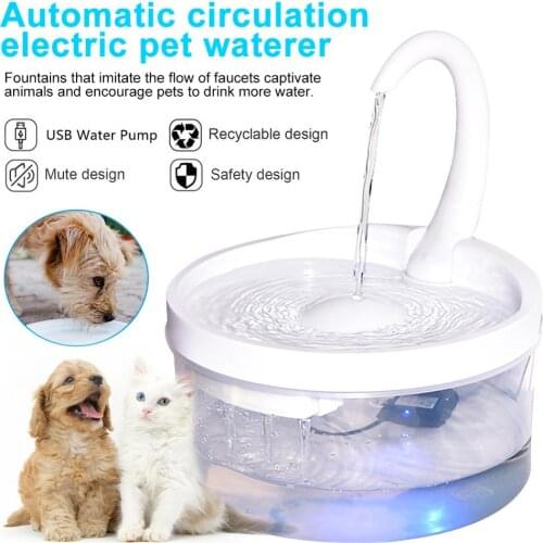 Automatic Pet Cat 2L Water Fountain Dog Cat Pet Mute Drinker Feeder Bowl Pet Drinking Fountain Dispenser