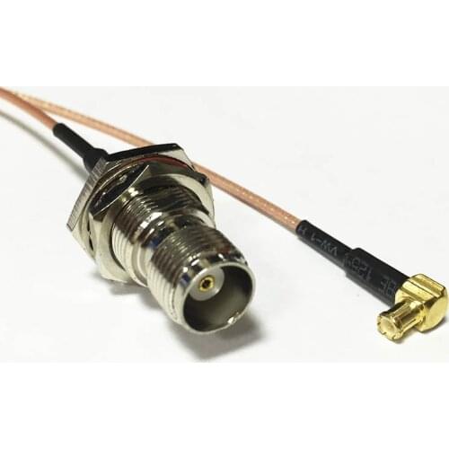 Wireless modem cable TNC Female Jack nut Switch MCX Male Plug Right Angle pigtail RG178 Wholesale 15CM 6" Adapter