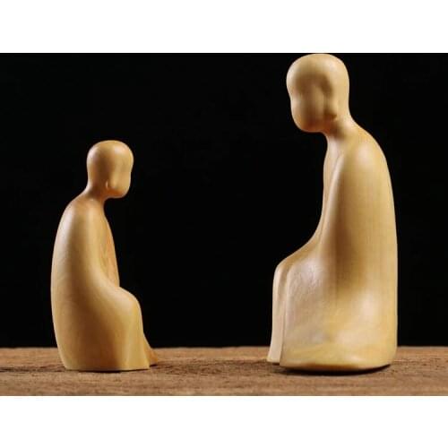 Boxwood 7cm 10cm Buddha Sculpture Wood Carving Zen Buddha Statue Collection Home Decor