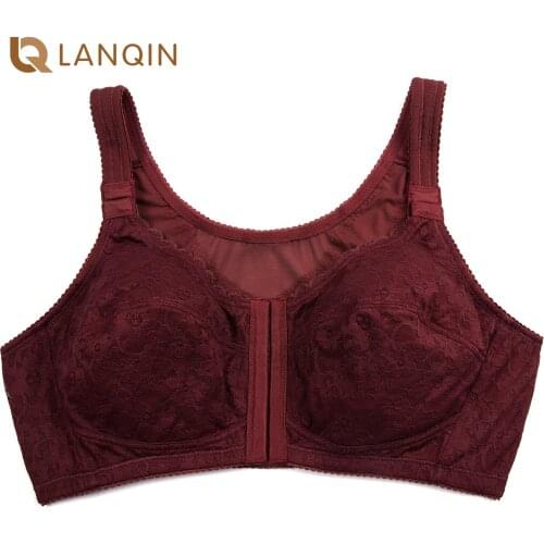 Womens Front Closure Posture Wirefree Back Support Delicate Floral Lace Bra