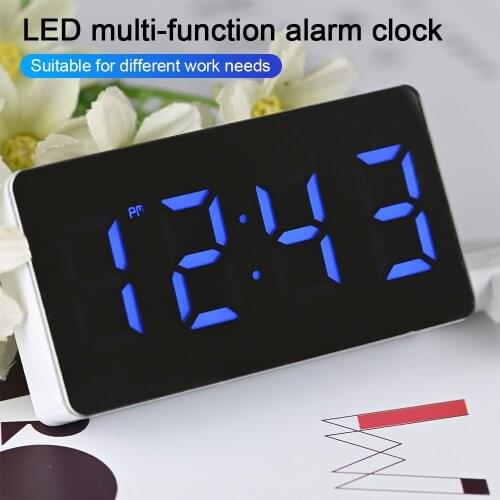 Digital Alarm Clock Mirror Clock Dimmable Led Electronic Digital Desk Clock Kid Bedroom Living Room reloj con luz Timer Clock