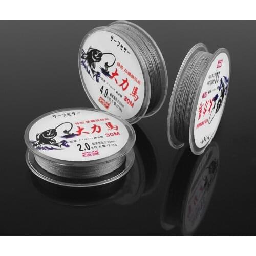 DNDYUJU 30M Braided Fishing Line PE 4 strands Multifilament Fishing Line Super Strong 10LB-80LB