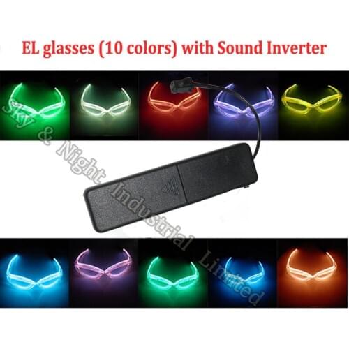 EL Glasses for any parties gift flashing toys with Sound inverter +Free shipping