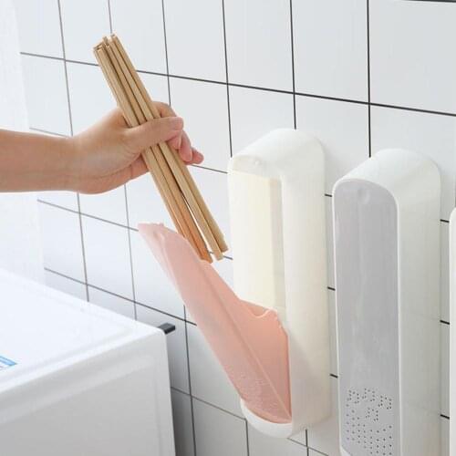 Kitchen Storage box dust cover storage box with lid household chopstick tube wall hanging creative put spoon chopsticks shelf
