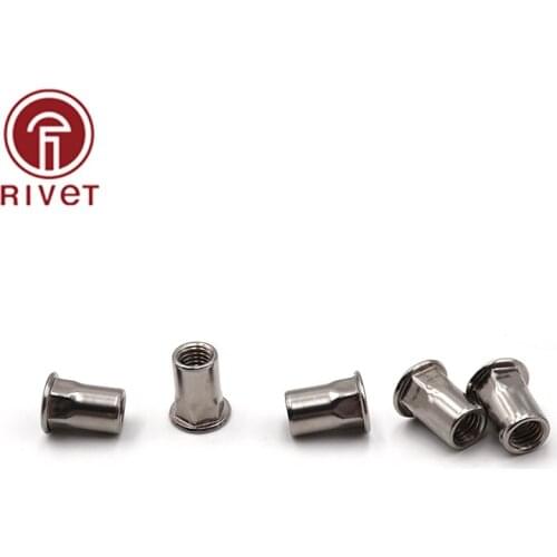 M3/M4/M5/M6/M8/M10 304 Stainless Steel Rivnut Flat Head Half Hexagon Riveted Nuts Cap Rivet Nut High Quality 10PCS