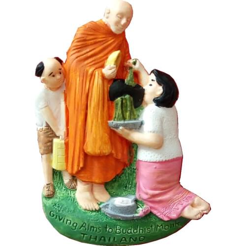 Mendicant Monk Aromatherapy Cold Porcelain Hand-Painted 3D Fridge Magnets Travel Souvenirs Refrigerator Magnetic Stickers