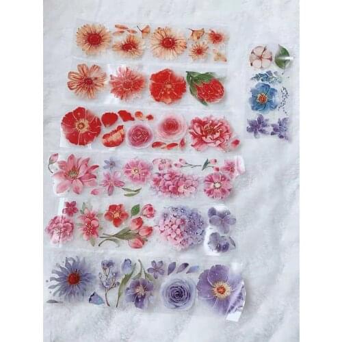 Lots of Flowers Washi Masking Tapes Bullet Journal DIY Scrapbooking Decorative Stickers