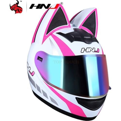 Woman Motorcycle Helmet Full Face Motocross Helmet Cat Ear Casco Moto Motorcycle Motorbike Riding Capacete Casque Moto Helmet