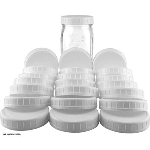 New 10pcs Mason Jar Lids Unlined Ribbed Plastic Cup Lid For Regular Mouth Mason Cannings Leakproof Storage Bottle Caps Cover