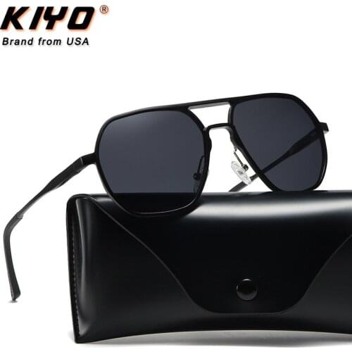 KIYO Brand 2020 New Men Polygonal Polarized Sunglasses Aluminum and Magnesium Classic Sun Glasses UV400 Driving Eyewear 2879
