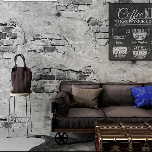 The new Brick pattern wallpaper brick retro culture stone brick wall industrial wind loft coffee restaurant background wallpaper