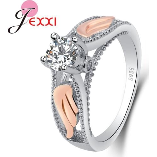 New Style Exquisite Women Finger Ring With Beautifully Wings 925 Sterling Silver Jewelry For Women/Lover Best Love Gift