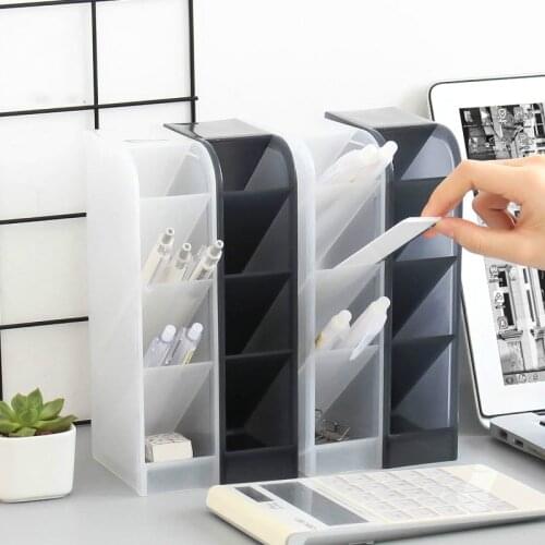 Pen Pencil Desk Organizer Multi-function 4 Grid Office Accessories Desktop Pen Holder School Storage Case Organizer Box