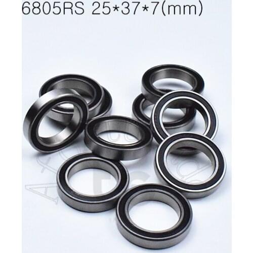 6805RS 25*37*7(mm) 10pieces bearing ABEC-5 6805 6805RS chrome steel metal sealed bearing Thin wall bearings