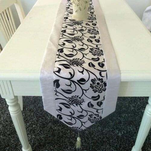 Simple Table Runner Cloth Floral Printed Taffeta Retro Decorative Wedding Bed Table Linen Decoration SP99
